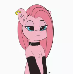 Size: 3075x3140 | Tagged: safe, artist:pabbley, color edit, derpibooru import, edit, editor:anonymous, pinkie pie, earth pony, pony, chest fluff, collar, colored, cute, cuteamena, ear piercing, earring, female, image, jewelry, lidded eyes, mare, monochrome, piercing, pinkamena diane pie, png, simple background, sketch, solo, white background