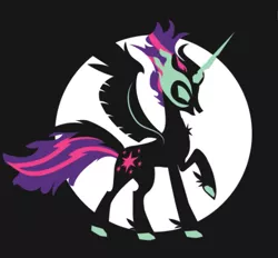 Size: 515x478 | Tagged: safe, artist:samoht-lion, derpibooru import, sci-twi, twilight sparkle, ponified, alicorn, pony, equestria girls, equestria girls ponified, female, image, mare, midnight sparkle, png, raised hoof, silhouette, solo, spread wings, wings
