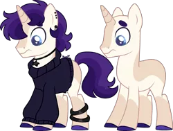 Size: 3401x2571 | Tagged: safe, artist:kurosawakuro, derpibooru import, oc, pony, unicorn, bald, clothes, image, magical lesbian spawn, male, offspring, parent:coco pommel, parent:starlight glimmer, png, simple background, solo, stallion, sweater, transparent background