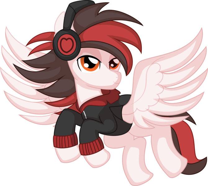 Size: 6992x6262 | Tagged: safe, artist:cyanlightning, derpibooru import, oc, oc:bang kancil, pegasus, pony, .svg available, absurd resolution, clothes, headphones, hoodie, image, male, png, simple background, stallion, transparent background, vector