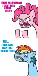 Size: 500x1000 | Tagged: safe, artist:askpinkiepieandfriends, derpibooru import, pinkie pie, rainbow dash, earth pony, pegasus, pony, bust, comic, dragon ball z, faice, female, image, mare, png, simple background, white background