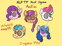 Size: 1280x960 | Tagged: safe, artist:timberwoofarts, derpibooru import, earth pony, pegasus, pony, unicorn, my little pony: a new generation, auction, commission, g5, image, implied transformation, jpeg, mask, transformation, your character here