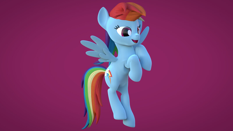 Size: 3840x2160 | Tagged: safe, artist:wissle, derpibooru import, pegasus, pony, 3d, blender, female, flying, happy, high res, image, jpeg, mare, simple background, smiling, solo