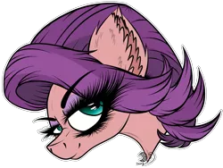 Size: 1751x1318 | Tagged: safe, artist:beamybutt, derpibooru import, spoiled rich, earth pony, pony, bust, ear fluff, eyelashes, image, png, signature, simple background, smiling, solo, transparent background