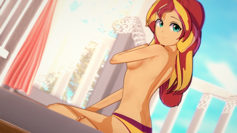 Size: 1920x1080 | Tagged: suggestive, artist:hornydogo, derpibooru import, sunset shimmer, equestria girls, 3d, clothes, image, jpeg, koikatsu, panties, underwear