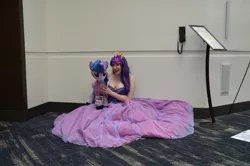 Size: 3009x1993 | Tagged: safe, artist:172rainbow, artist:lochlan o'neil, artist:nazegoreng, derpibooru import, twilight sparkle, twilight sparkle (alicorn), alicorn, human, babscon, babscon 2017, breasts, cleavage, clothes, cosplay, costume, image, irl, irl human, jpeg, photo, plushie