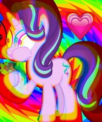 Size: 1024x1229 | Tagged: safe, derpibooru import, starlight glimmer, pony, unicorn, colorful, eating, falafel, food, image, jpeg, love, rainbow, solo, trippy