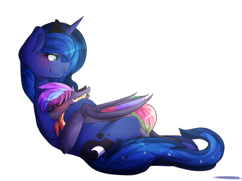 Size: 1024x768 | Tagged: safe, artist:oddends, derpibooru import, princess luna, oc, oc:prismatic shard, alicorn, bat pony, pony, bat pony oc, bat wings, couple, female, image, png, simple background, transparent background, wings