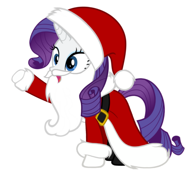 Size: 1083x1024 | Tagged: artist needed, safe, derpibooru import, rarity, pony, unicorn, beard, belt, boots, christmas, clothes, coat, costume, facial hair, fake beard, female, gloves, hat, holiday, horn, image, mare, open mouth, png, raised hoof, santa beard, santa claus, santa costume, santa hat, santa hooves, shoes, simple background, solo, transparent background, vector