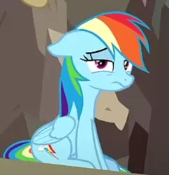 Size: 400x413 | Tagged: safe, derpibooru import, screencap, rainbow dash, pegasus, pony, daring done?, breaking the fourth wall, cropped, female, image, looking at you, png, solo