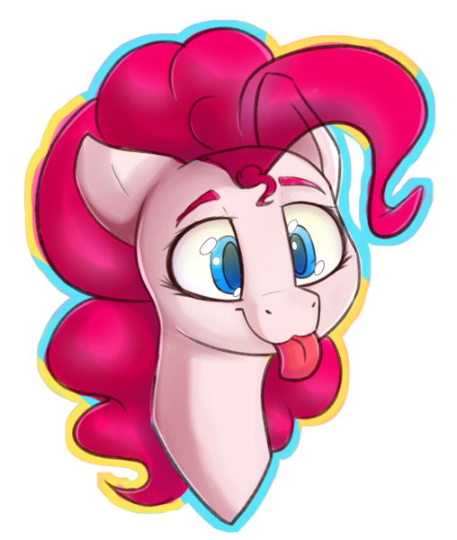 Size: 2750x3250 | Tagged: safe, artist:packy paca, derpibooru import, pinkie pie, pony, :p, bust, image, png, simple background, solo, tongue out, transparent background