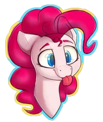Size: 2750x3250 | Tagged: safe, artist:packy paca, derpibooru import, pinkie pie, pony, :p, bust, image, png, simple background, solo, tongue out, transparent background