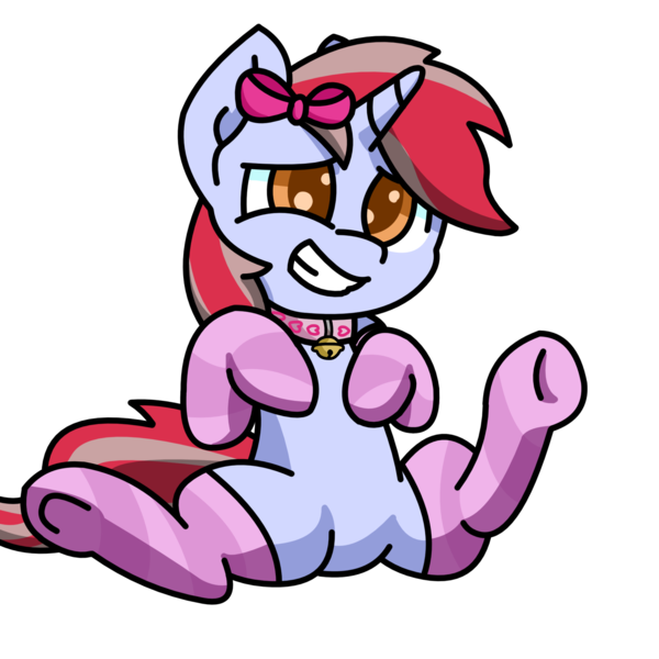 Size: 2000x2000 | Tagged: safe, alternate version, artist:exoticeon, derpibooru import, oc, unofficial characters only, pony, unicorn, bow, clothes, collar, female, image, nervous, png, simple background, socks, solo, stockings, thigh highs, transparent background