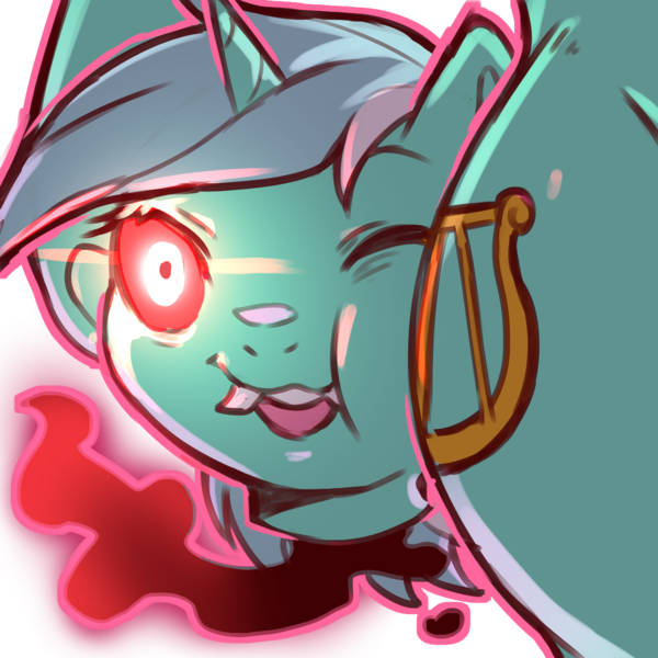 Size: 1159x1159 | Tagged: safe, artist:cold-blooded-twilight, derpibooru import, lyra heartstrings, headless horse, unicorn, fangs, female, glow, glowing eyes, grin, halloween, headless, hips, holiday, image, png, red eyes, simple background, smiling, solo, solo female, squishy cheeks, transparent background, underhoof