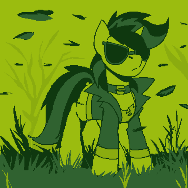 Size: 700x700 | Tagged: safe, artist:brainiac, derpibooru import, oc, oc:blackjack, pony, unicorn, fallout equestria, fallout equestria: project horizons, collar, fanfic art, female, gameboy aesthetic, image, limited palette, mare, pixel art, png, solo