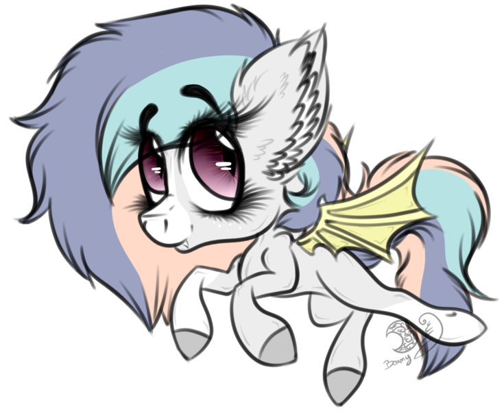 Size: 1555x1270 | Tagged: safe, artist:beamybutt, derpibooru import, oc, unofficial characters only, bat pony, pony, bat pony oc, bat wings, chibi, colored hooves, ear fluff, female, image, mare, png, simple background, smiling, solo, transparent background, wings