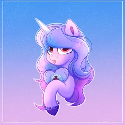 Size: 3000x3000 | Tagged: safe, artist:splashofsweet, derpibooru import, izzy moonbow, pony, unicorn, my little pony: a new generation, bracelet, cute, g5, image, izzybetes, jewelry, looking at you, pillow, png, tongue out