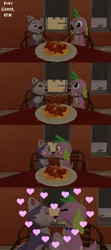 Size: 1920x4320 | Tagged: safe, artist:ponygamer2020, artist:ponygamersfm, derpibooru import, spike, spike the regular dog, dog, husky, equestria girls, 3d, blushing, bonding, boop, collar, comic, crossover, crossover shipping, cute, dinner, eating, embarrassed, everest (paw patrol), eye contact, eyes closed, female, food, heart, image, kissing, lady and the tramp, looking at each other, love, male, meatballs, nose to nose, nose wrinkle, noseboop, nuzzling, parody, pasta, paw patrol, paws, png, puppy, restaurant, scene parody, shipping, smiling, source filmmaker, spaghetti, spaghetti scene, spikabetes, spike the dog, spike's dog collar, spikerest, straight, surprise kiss, tail