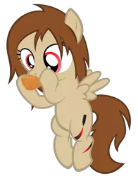 Size: 2780x3540 | Tagged: safe, artist:strategypony, derpibooru import, oc, oc:red stroke, unofficial characters only, pegasus, pony, chicken meat, eating, female, filly, flying, foal, food, fried chicken, image, kfc, meat, pegasus oc, png, simple background, transparent background, wings