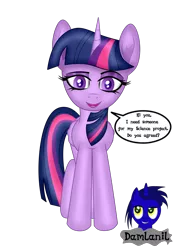 Size: 2304x3323 | Tagged: safe, artist:damlanil, derpibooru import, twilight sparkle, twilight sparkle (alicorn), alicorn, pony, comic, cute, eyeshadow, female, happy, horn, image, looking at you, makeup, mare, open mouth, png, shine, shiny mane, simple background, smiling, solo, talking to viewer, text, transparent background, twiabetes, vector, wings