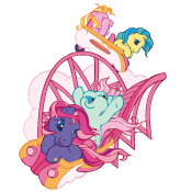 Size: 175x175 | Tagged: safe, derpibooru import, official, fizzy pop (g3), minty, earth pony, pony, amusement park, amusement ride, desert palm, g3, game, icon, image, magic marigold, missing cutie mark, official art, online game, pink cloud, png, rainbow wishes rollercoaster, roller coaster, website