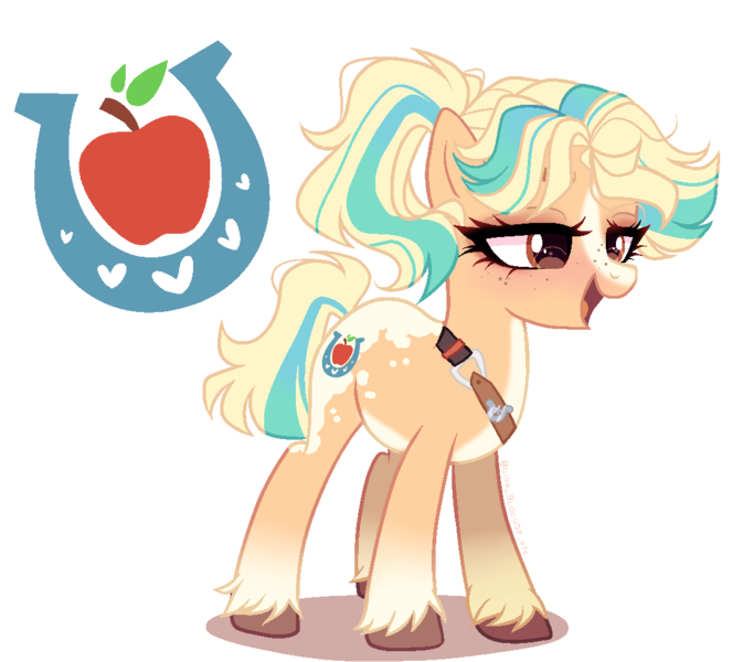 Size: 1100x980 | Tagged: safe, artist:gihhbloonde, derpibooru import, oc, earth pony, pony, female, image, mare, offspring, parent:applejack, parent:hitch trailblazer, png, simple background, solo, transparent background