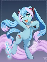 Size: 1706x2237 | Tagged: safe, artist:digiral, derpibooru import, ponified, earth pony, pony, bipedal, female, hatsune miku, image, mare, png, solo, vocaloid