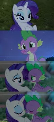 Size: 907x2047 | Tagged: safe, artist:georgegarza01, derpibooru import, rarity, spike, blushing, can you feel the love tonight, eyes closed, female, image, jpeg, looking at each other, male, movie reference, reference, rubbing nose, shipping, sparity, straight, the lion king