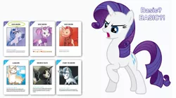 Size: 1164x652 | Tagged: safe, alternate version, derpibooru import, rarity, angry, card, image, jpeg, lama, meme, offended, simple background, unstable unicorns