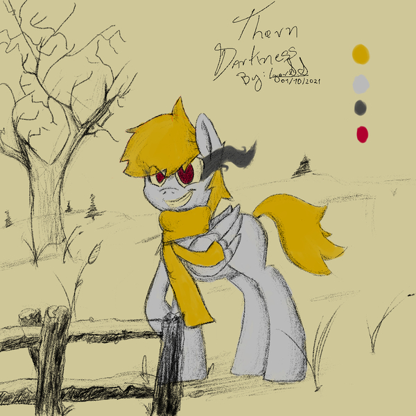 Size: 1000x1000 | Tagged: safe, derpibooru import, oc, pony, image, jpeg, solo, thorn darkness