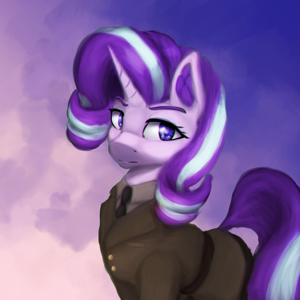 Size: 2800x2800 | Tagged: safe, artist:tekggd, derpibooru import, starlight glimmer, pony, unicorn, equestria at war mod, clothes, image, png, uniform