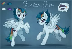 Size: 2000x1348 | Tagged: safe, artist:scheadar, derpibooru import, oc, oc:spectrum storm, unofficial characters only, pegasus, pony, image, jpeg, reference sheet, solo