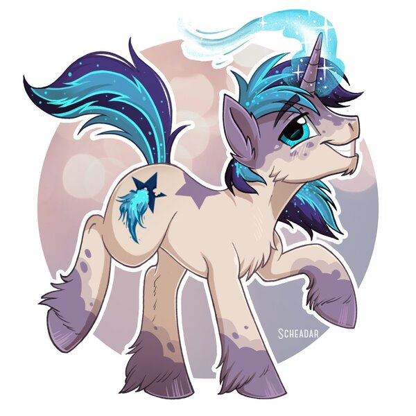 Size: 1616x1616 | Tagged: safe, artist:scheadar, derpibooru import, oc, oc:kindle comet, unofficial characters only, pony, unicorn, image, jpeg, solo