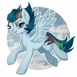 Size: 1616x1616 | Tagged: safe, artist:scheadar, derpibooru import, oc, oc:spectrum storm, unofficial characters only, pegasus, pony, image, jpeg, solo