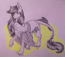 Size: 3120x2736 | Tagged: safe, artist:littlestarli, derpibooru import, oc, oc:silver hush, pony, image, jpeg, solo, traditional art