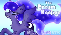 Size: 4240x2400 | Tagged: safe, artist:iceflower99, derpibooru import, princess luna, alicorn, pony, animatic, eyes closed, grin, image, png, smiling, solo, thumbnail, video, video in description