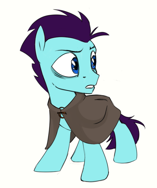 Size: 571x680 | Tagged: safe, artist:jewellier, derpibooru import, oc, oc:mist dribble, unofficial characters only, earth pony, pony, clothes, coat, image, male, oda 997, png, simple background, stallion, young