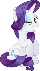 Size: 4000x7117 | Tagged: safe, artist:negatif22, derpibooru import, rarity, pony, unicorn, .svg available, cute, female, grin, image, looking at you, mare, movie accurate, one eye closed, png, raribetes, simple background, sitting, smiling, smiling at you, solo, transparent background, vector, wink, winking at you