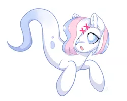 Size: 1024x814 | Tagged: safe, artist:megabait, derpibooru import, oc, oc:ghost pone, unofficial characters only, ghost, ghost pony, pony, undead, image, mascot, png, re:questria, simple background, solo, white background