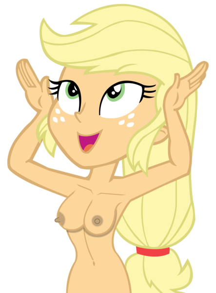 Size: 5911x8000 | Tagged: questionable, artist:laszlvfx, derpibooru import, edit, vector edit, applejack, equestria girls, equestria girls series, holidays unwrapped, spoiler:eqg series (season 2), areola, belly button, breasts, busty applejack, casual nudity, cute, cute porn, female, hands on head, happy, image, jackabetes, nipples, nudity, png, sexy, simple background, solo, solo female, transparent background, vector