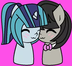 Size: 507x468 | Tagged: safe, artist:jadeharmony, derpibooru import, octavia melody, sonata dusk, chibi, cute, female, image, lesbian, png, shipping, sonatabetes, sontavia