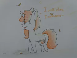 Size: 2064x1548 | Tagged: safe, artist:cherro, derpibooru import, oc, oc:kitty kit, unofficial characters only, pony, unicorn, boulevard of broken dreams, green day, image, jpeg, solo, traditional art