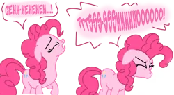 Size: 1024x560 | Tagged: safe, derpibooru import, pinkie pie, earth pony, pony, eyebrows, eyes closed, female, fetish, floppy ears, image, mare, nostrils, onomatopoeia, pink mane, pink tail, png, raised hoof, simple background, sneeze spray, sneezing, sneezing fetish, snot, solo, spit, standing, tail, teary eyes, transparent background