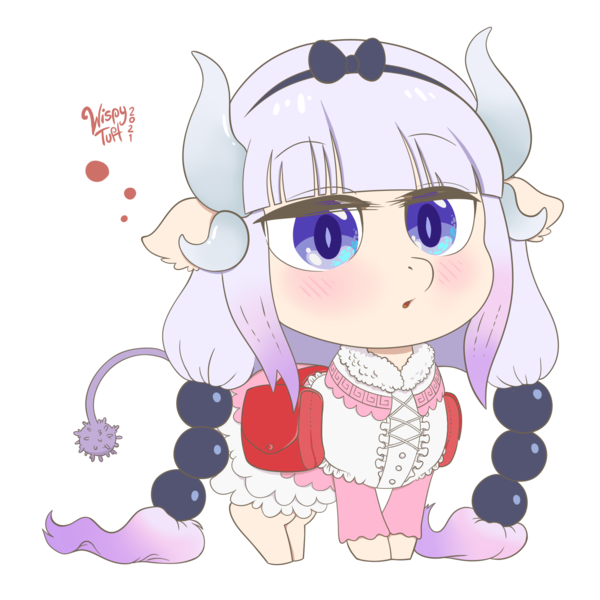 Size: 2000x2000 | Tagged: safe, artist:wispy tuft, derpibooru import, ponified, dragon, backpack, blursed image, cute, female, hair beads, horns, image, kanna, lolita fashion, miss kobayashi's dragon maid, png, solo