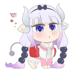 Size: 2000x2000 | Tagged: safe, artist:wispy tuft, derpibooru import, ponified, dragon, backpack, blursed image, cute, female, hair beads, horns, image, kanna, lolita fashion, miss kobayashi's dragon maid, png, solo