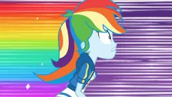 Size: 3410x1920 | Tagged: safe, derpibooru import, screencap, rainbow dash, equestria girls, equestria girls series, holidays unwrapped, spoiler:eqg series (season 2), breasts, clothes, cutie mark, cutie mark on clothes, dashing through the mall, female, geode of super speed, high res, hoodie, image, jewelry, jpeg, magical geodes, necklace, rainbow trail, solo