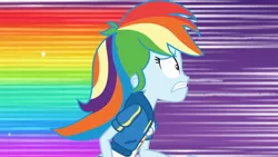 Size: 3410x1920 | Tagged: safe, derpibooru import, screencap, rainbow dash, equestria girls, equestria girls series, holidays unwrapped, spoiler:eqg series (season 2), breasts, clothes, cutie mark, cutie mark on clothes, dashing through the mall, female, geode of super speed, high res, hoodie, image, jewelry, jpeg, magical geodes, necklace, rainbow trail, solo