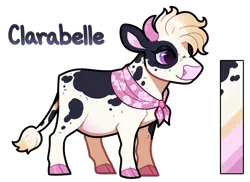 Size: 858x626 | Tagged: safe, artist:lastnight-light, derpibooru import, oc, oc:clarabelle, cow, female, image, png, simple background, solo, transparent background