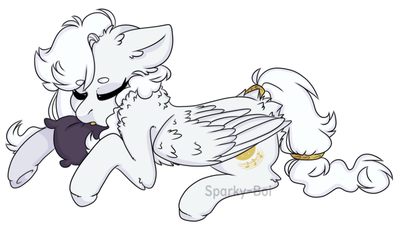 Size: 1280x743 | Tagged: safe, artist:sparky-boi, derpibooru import, oc, oc:aurelia, pegasus, pony, female, image, lying down, mare, pillow, png, prone, simple background, sleeping, solo, transparent background