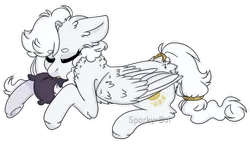 Size: 1280x743 | Tagged: safe, artist:sparky-boi, derpibooru import, oc, oc:aurelia, pegasus, pony, female, image, lying down, mare, pillow, png, prone, simple background, sleeping, solo, transparent background